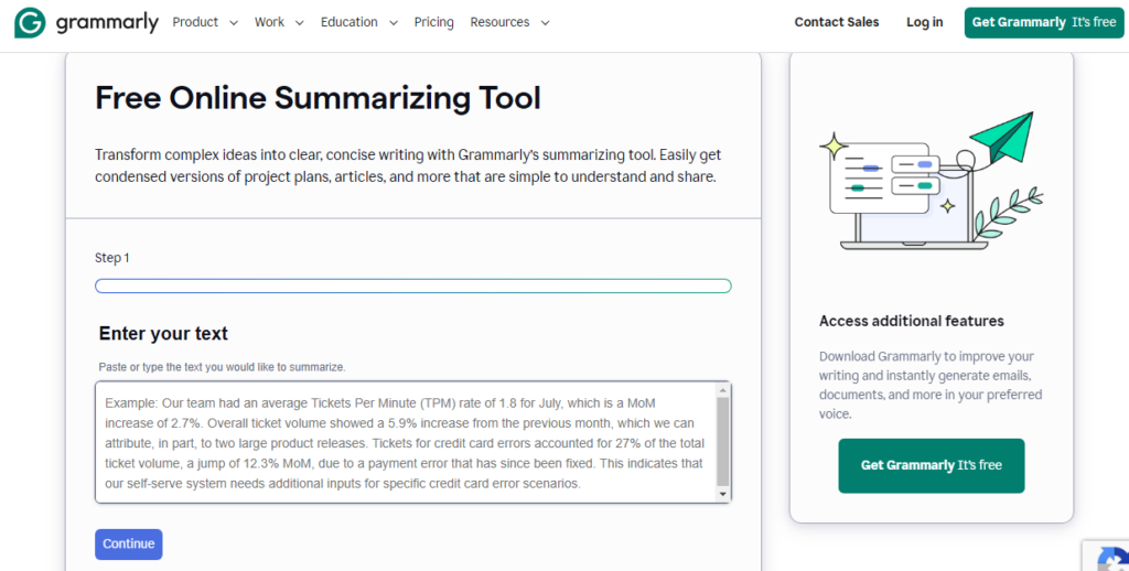 Grammarly Summarizing tool Grammarly Summarizing tool