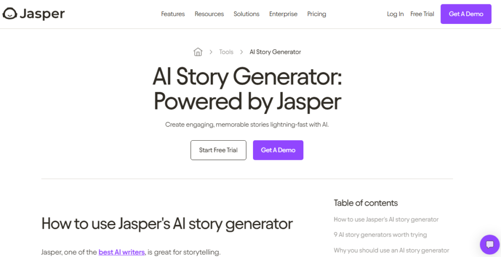 AI story generator by Jasper AI story generator by Jasper